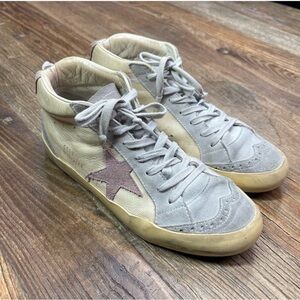 Golden Goose Gray and Beige Sneakers